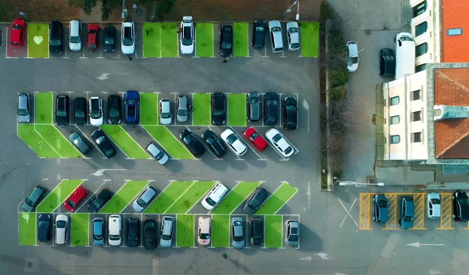 Parking u Beogradu iz ptičje perspektive